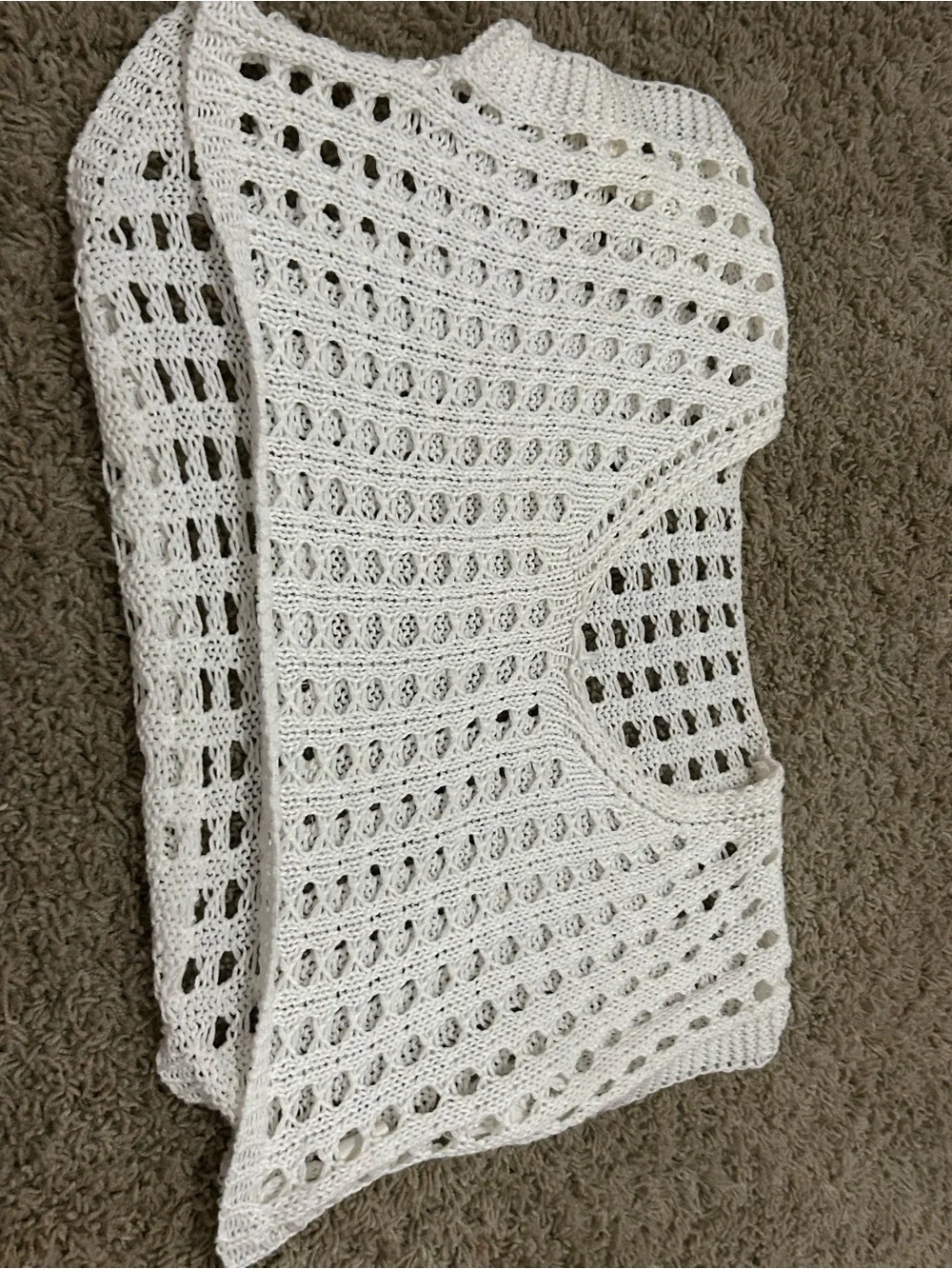 SHEIN White Crochet Swim Coverup Top